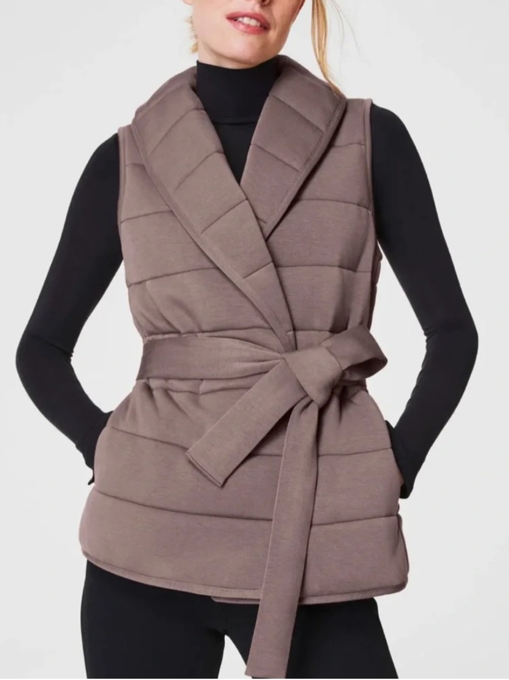 SPANX Quilted Primaloft Belt Puffer Vest, Size XL, NWT